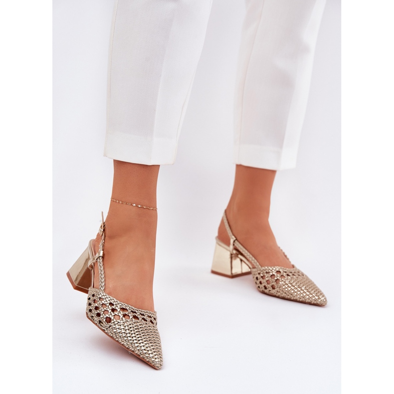 Balerine s ravnim pletenicama zlatni 2