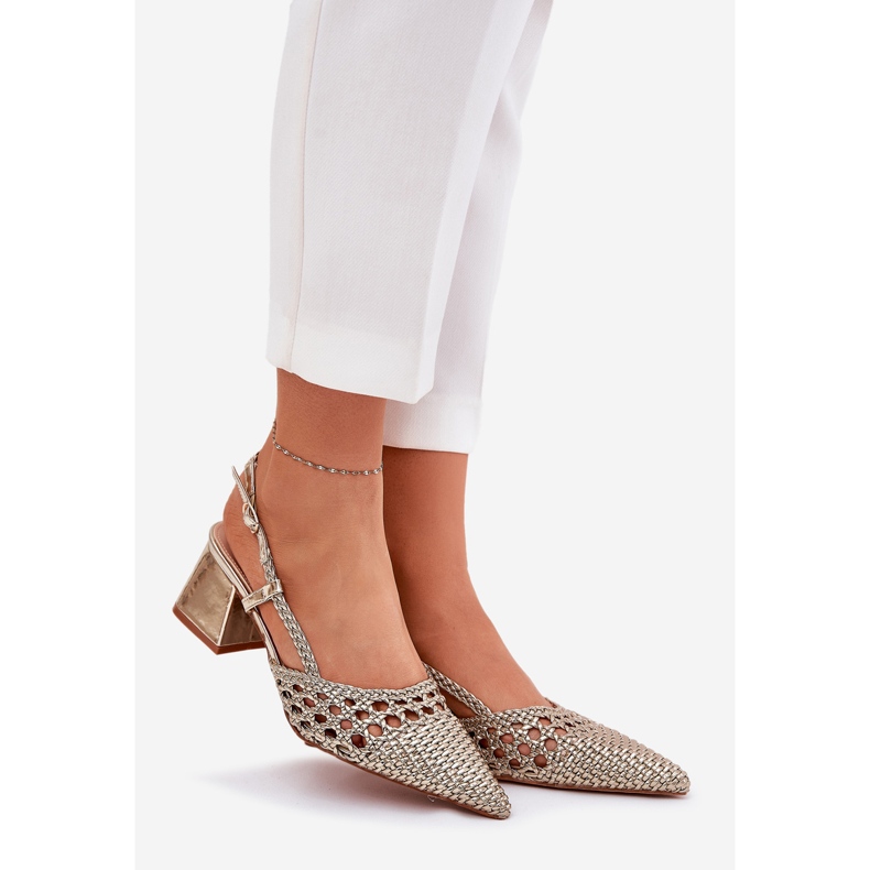 Balerine s ravnim pletenicama zlatni 1