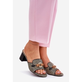 Ženske potpetice s crnim ukrasom crno 1