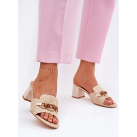 Ženske potpetice s bež ukrasom 2
