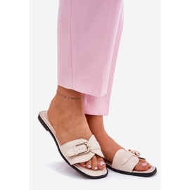 Ravne ženske flip jarke sa zlatnom bež stezaljkom 1