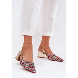 Sandale na pošti s pletenom i označenim nožnim prstima višebojne raznobojna 2