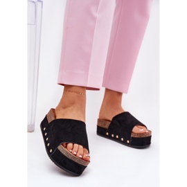 Ženski klip na masivnoj platformi Eco Suede Black crna 2