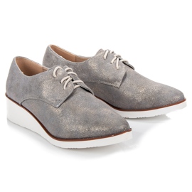 Vinceza Zavezane štikle na klin siva 1