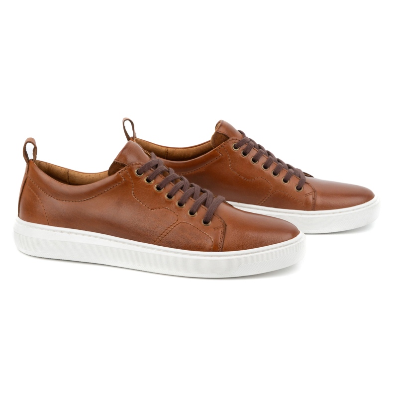 Olivier Muške kožne sportske cipele na vezanje 434KNT smeđe smeđa 3