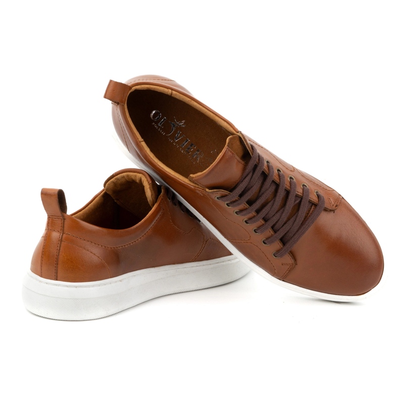 Olivier Muške kožne sportske cipele na vezanje 434KNT smeđe smeđa 6