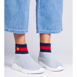 Sive sportske tenisice s gornjim dijelom čarape siva 1