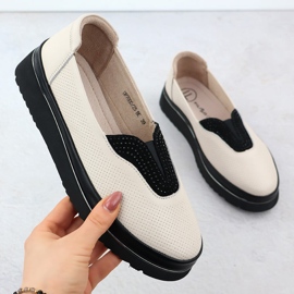 Ženske kožne cipele filippo perforirani bež 1