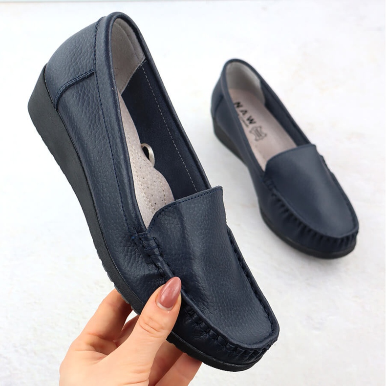 Ženske kožne loofere na platformi mornarsko plava sabatina jhy03 1