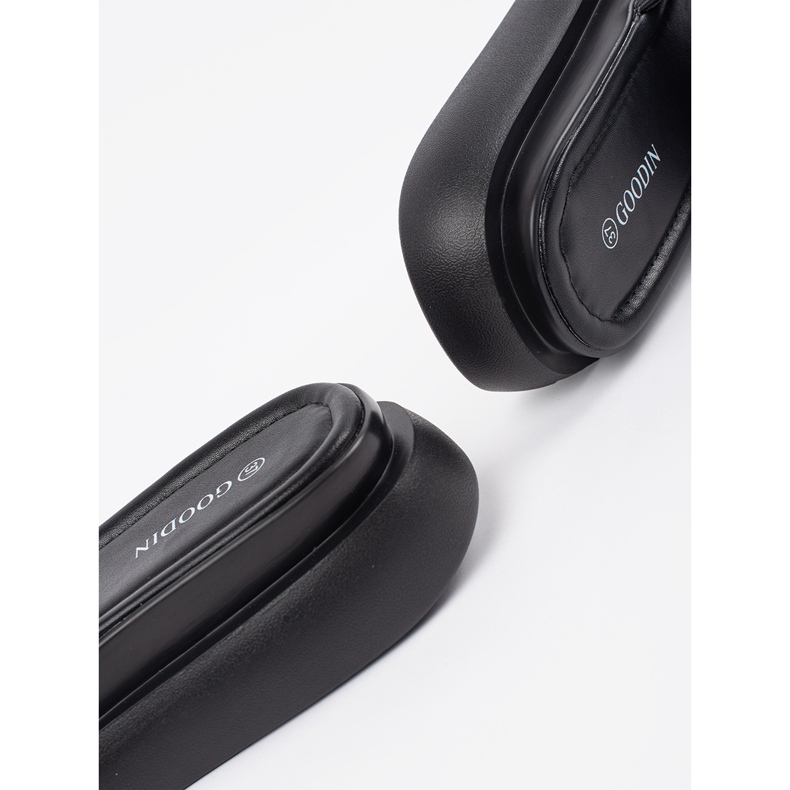 Goodin Crni udobni flip na platformi na platformi crna 1