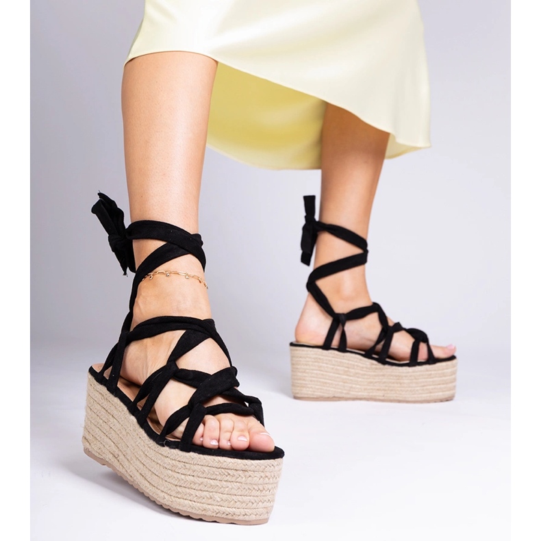 Crne espadrille na visokoj platformi crna 2
