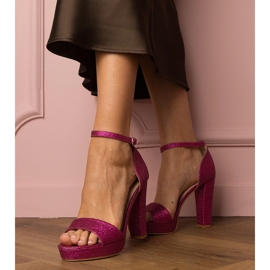 Ružičaste ženske sandale s visokim sjajem ružičasta 1