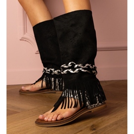 Crne ženske sandale s visokim gornjim dijelom crna 2