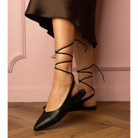 Crne ravne potpetice izrađene od eko -odleta crno 1