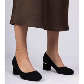 Crne klasične pumpe na niskom bloku crna 1