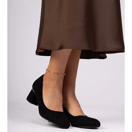 Crne klasične pumpe na niskom bloku crno 2