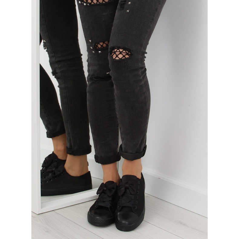 Ženske satenske crne tenisice 16-509 Allblack crna 1