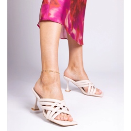 Bež elegantne sandale na petu iz Bourgeta 1