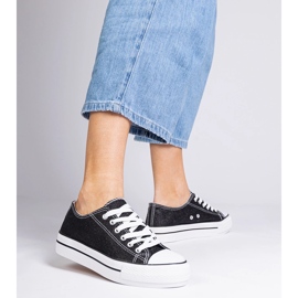 Crne ženske sjajne tenisice crna 1