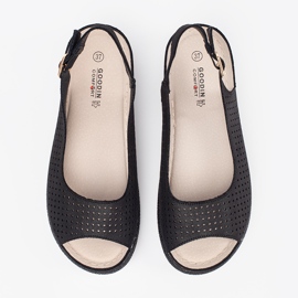 Goodin Crne udobne sandale s otvorenom crna 2