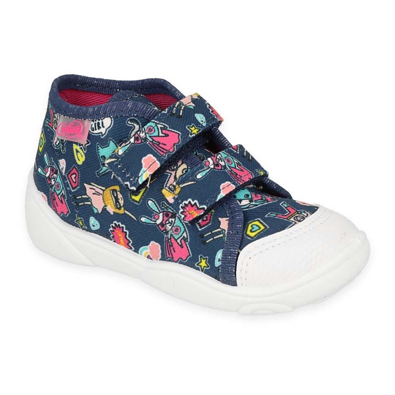 Befado dječje papuče 212P080, mornarsko plave, sa šarenim aplikacijama plava 1