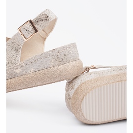 Goodin Ravne sandale s kopčama Taupe bež 2