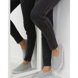 Sive xl08p Sive zrnate slip-on tenisice siva 2