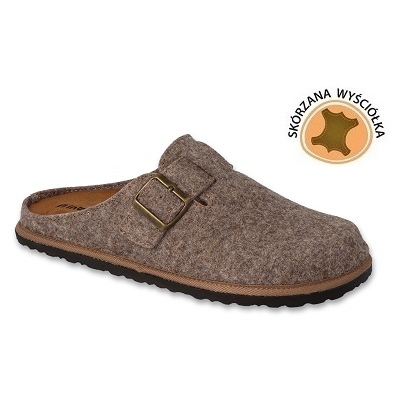 Inblu muške papuče s kožnim umetkom 155M023 bež 1