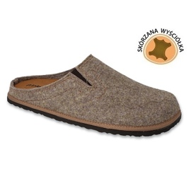 Inblu muške papuče s kožnim umetkom 155M025 bež 1