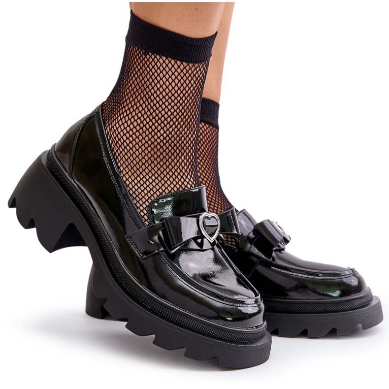 S.Barski Ženske kožne kotače s lukom i srcem LZ42-032 crno crna 5