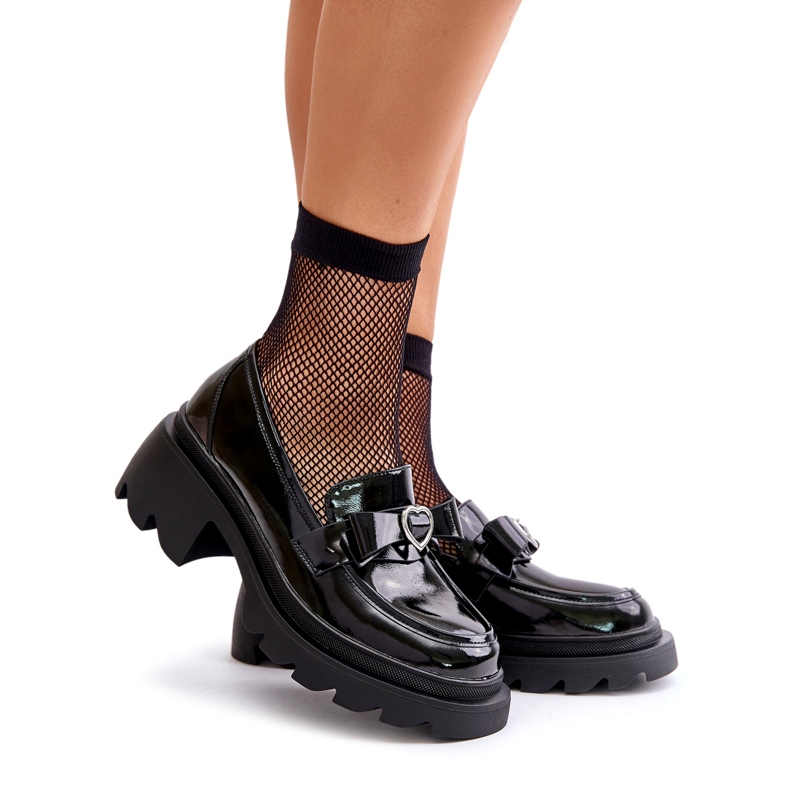 S.Barski Ženske kožne kotače s lukom i srcem LZ42-032 crno crna 1