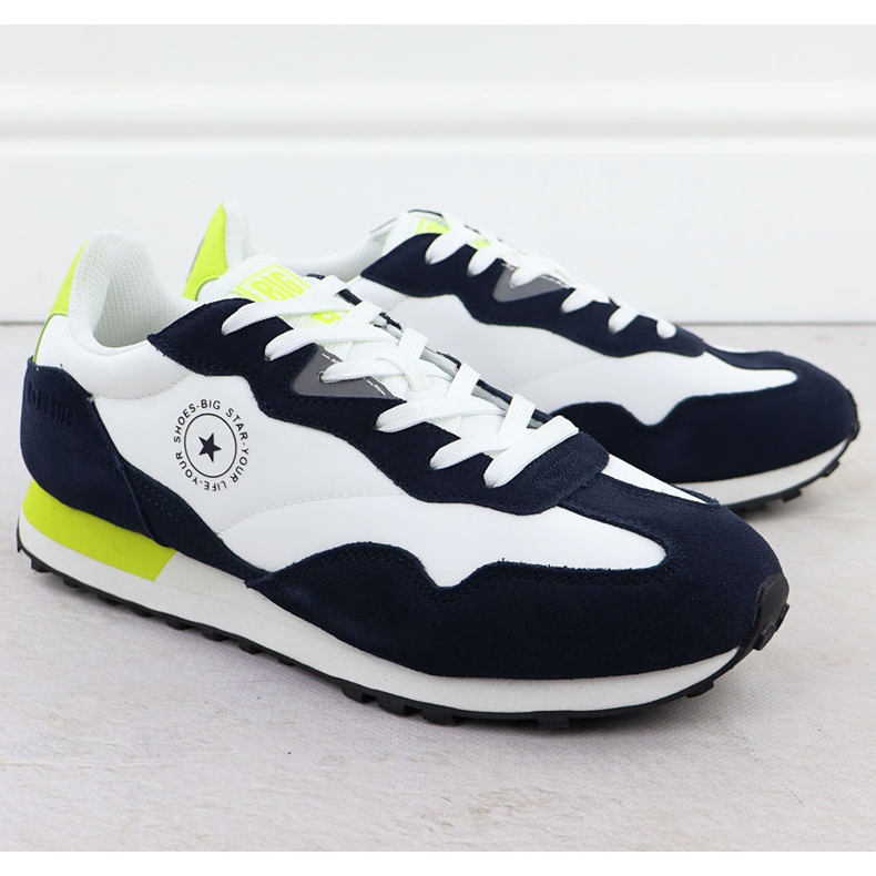 Big Star Muške kožne sportske cipele tenisice bijele i mornarsko plave velike zvijezde RR174408 bijela 1