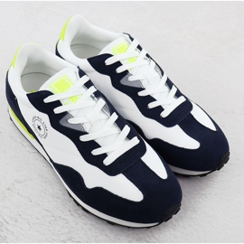 Big Star Muške kožne sportske cipele tenisice bijele i mornarsko plave velike zvijezde RR174408 bijela 2