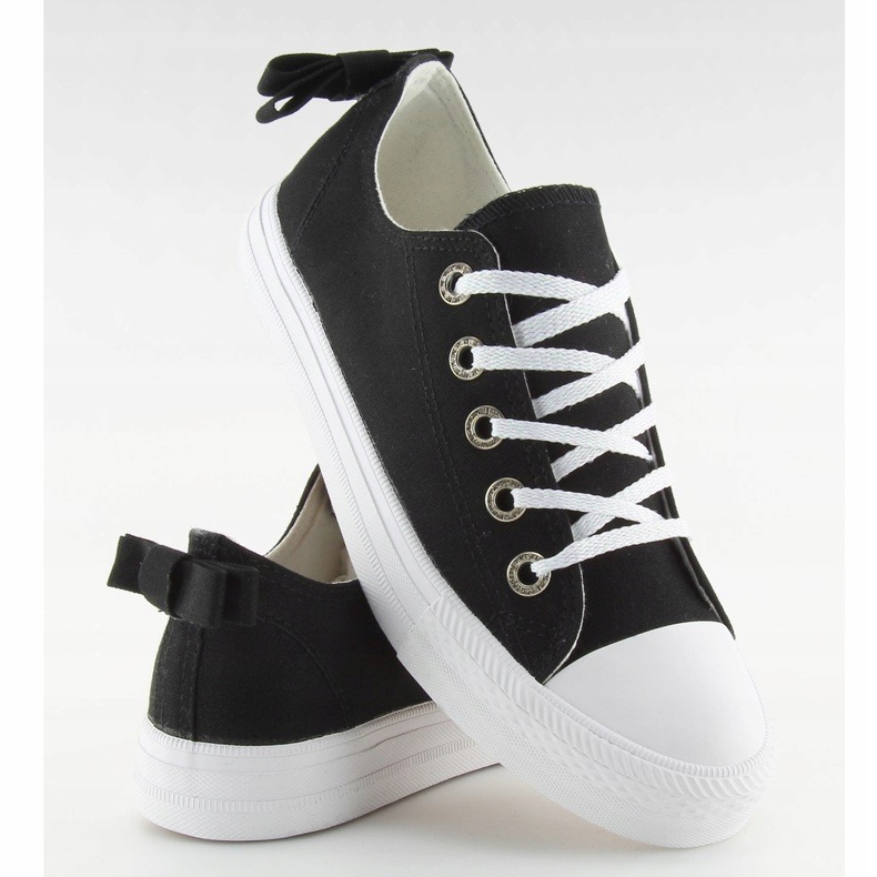 Crne ženske tenisice s mašnom 8935 Crna crno 1