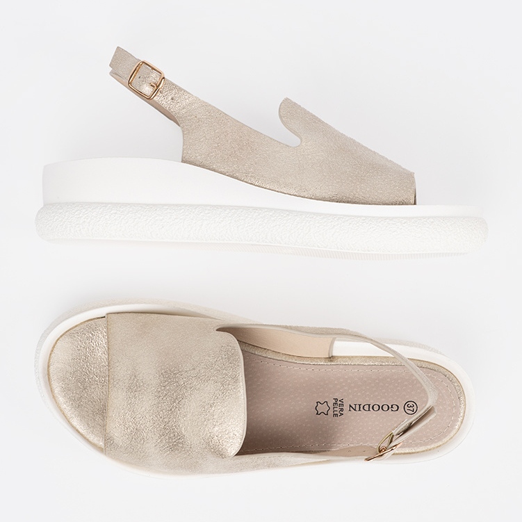 Goodin Zlatne udobne ženske sandale zlatni 2