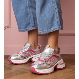 Srebrno-ružičaste ženske sportske tenisice ružičasta 1