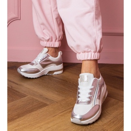 Bijele tenisice s cirkonima i metalik umetanje bijela 1