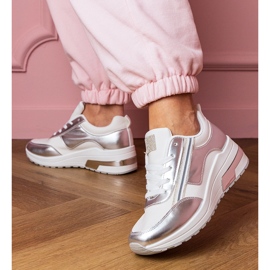 Bijele tenisice s cirkonima i metalik umetanje bijela 2