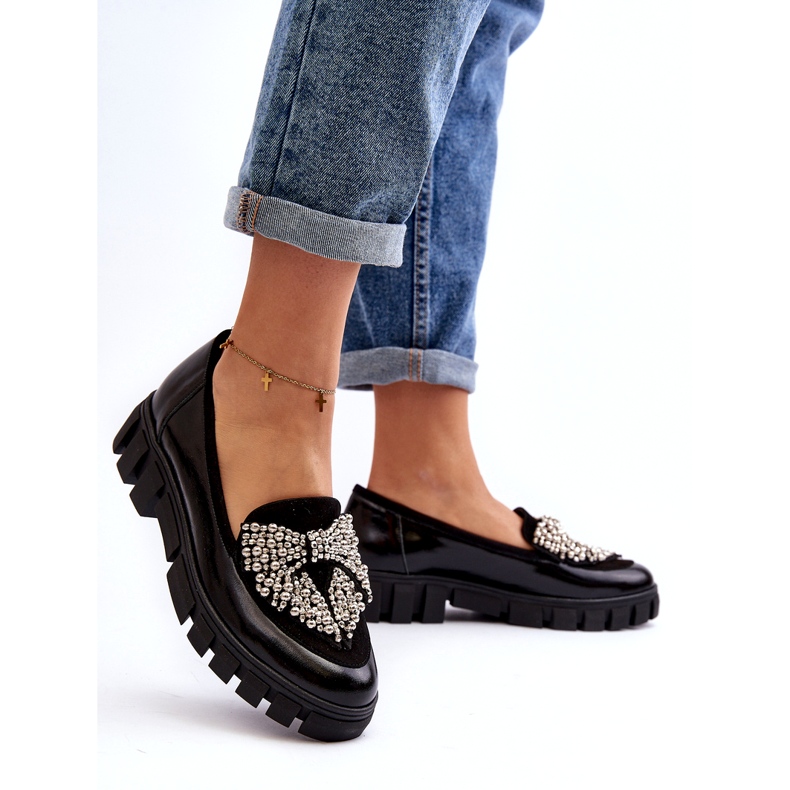 Ženske lakirane mokasine Laura Messi 2785 crne crna 3