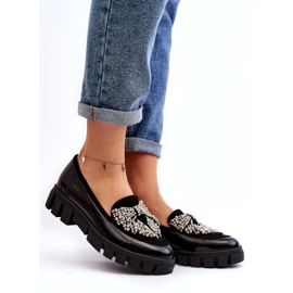 Ženske lakirane mokasine Laura Messi 2785 crne crno 1