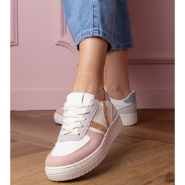 Višebojne tenisice s tenisicama ukrašene sjajem bijela 1