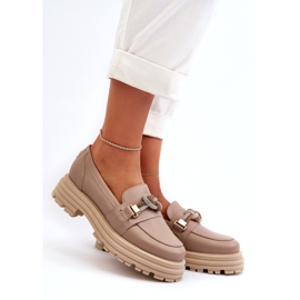 Laura Messi Ženske kožne natičnice s ukrasom Laure Messi 2780 tamna bež 1