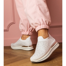 Tenisice bijelih žena na platformi s cirkonima bijela 1