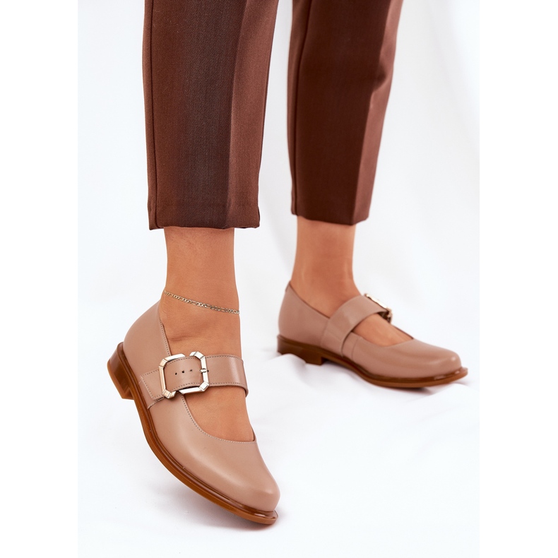 Laura Messi Ženske kožne cipele s Laurom Messi 2980 Crnim crni šok bež 2