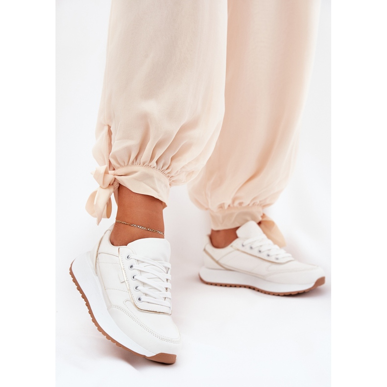 Ženske sportske cipele na bijeloj platformi bijela 2