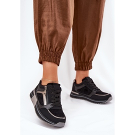 Ženske sportske cipele s patentnim zatvaračem na platformi crno crna 2