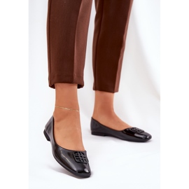 Oslikane elegantne ženske balerine s ukrasnim Vinceza 17377 crni detalj crna 2