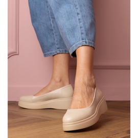 Bež cipele na eko -leather platformi 1