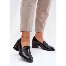 Oslikane kožne cipele s Vinceza 18105 crnim visokim potpeticama crna 2