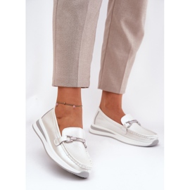 S.Barski Ženske kožne loofere S. Barski GR51-598 biser srebro 2